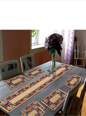 BOHOHAVEN Rectangular Pack of 7 Table Placemat(Maroon, Cotton)