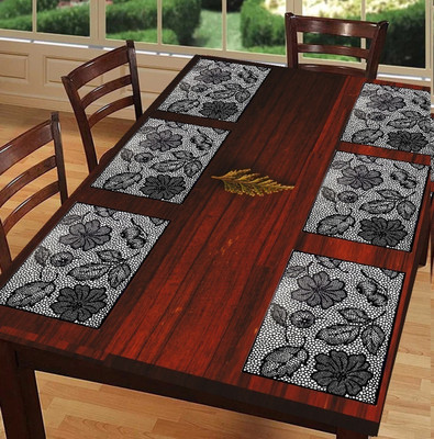 Flipkart SmartBuy Rectangular Pack of 6 Table Placemat(Black, PVC)