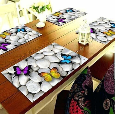 SANRAKSSHAN Rectangular Pack of 6 Table Placemat(Multicolor, PVC)