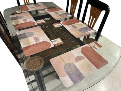DELHI PVC CORP Rectangular Pack of 12 Table Placemat(Brown, PVC)
