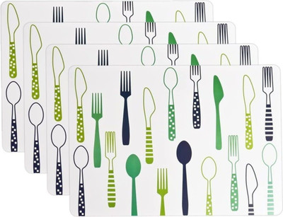 HENIJ Rectangular Pack of 4 Table Placemat(Multicolor, Plastic)