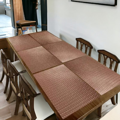 Mopak Decor Rectangular Pack of 6 Table Placemat(Brown, Polyester)