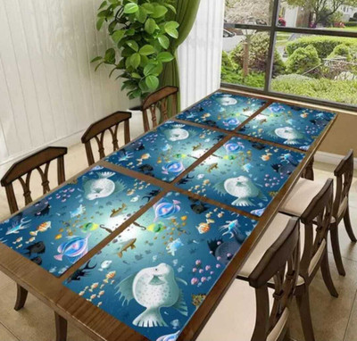 LOTUSKING Rectangular Pack of 6 Table Placemat(Green, PVC)