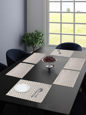 Saral Home Rectangular Pack of 6 Table Placemat(Beige, Cotton)