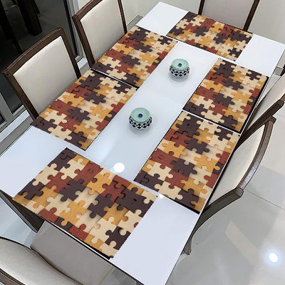 Creadcraft Rectangular Pack of 6 Table Placemat(Multicolor, Maroon, PVC)