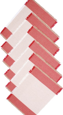 Bigmoon Rectangular Pack of 6 Table Placemat(Red, Cotton)