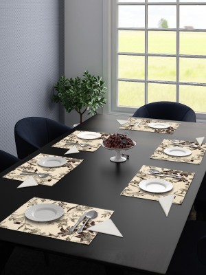 Saral Home Rectangular Pack of 6 Table Placemat(Grey, Beige, White, Cotton)