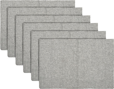 KUBER INDUSTRIES Rectangular Pack of 6 Table Placemat(Grey, Jute)