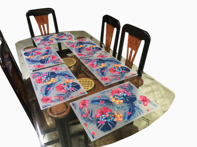 LaVichitra Rectangular Pack of 6 Table Placemat(Multicolor, PVC)