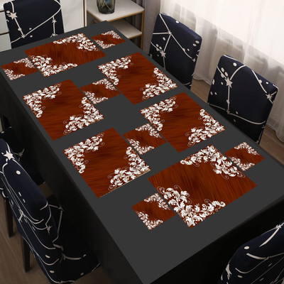 REVEXO Rectangular Pack of 6 Table Placemat(Multicolor, PVC)