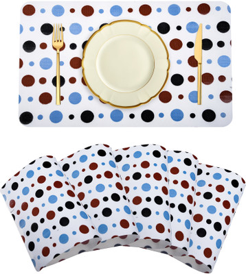 KUBER INDUSTRIES Rectangular Pack of 6 Table Placemat(White, PVC)