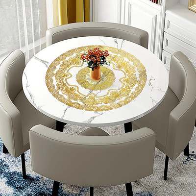 RELOOK INDUSTRIES Round Pack of 1 Table Placemat(Gold, PVC)