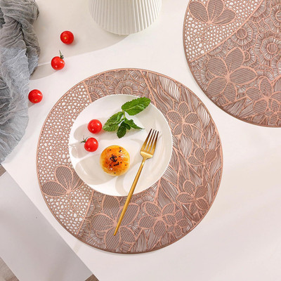 Dakshya Industries Round Pack of 2 Table Placemat(Brown, PVC)