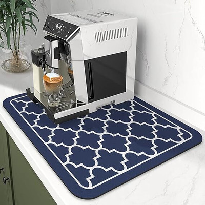 HomeCloud Rectangular Pack of 1 Table Placemat(Dark Blue, Rubber)