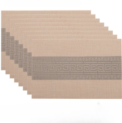 Bhaguji Rectangular Pack of 8 Table Placemat(Beige, PVC)