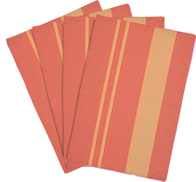 Saral Home Rectangular Pack of 4 Table Placemat(Orange, Cotton)