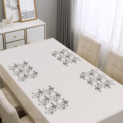 Flipkart SmartBuy Rectangular Pack of 4 Table Placemat(White, Black, PVC)