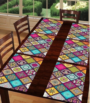 REVEXO Rectangular Pack of 6 Table Placemat(Multicolor, PVC)