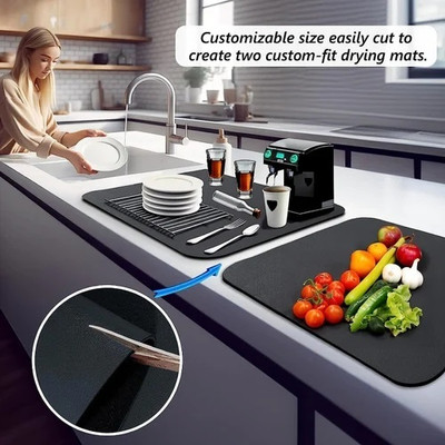 elite mart Rectangular Pack of 1 Table Placemat(Black, Rubber)