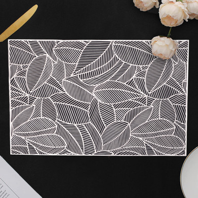 Castle Decor Rectangular Pack of 2 Table Placemat(Silver, PVC)