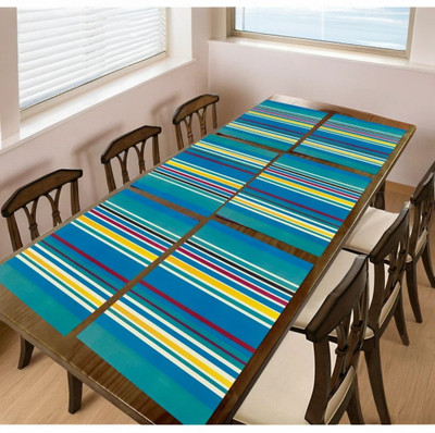 REVEXO Rectangular Pack of 6 Table Placemat(Dark Blue, PVC)