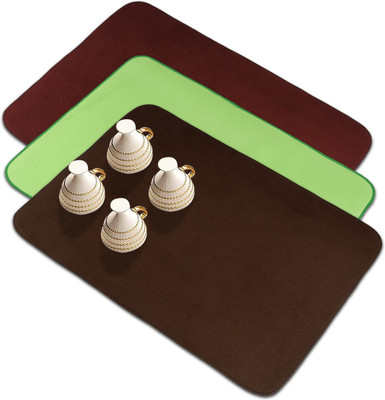 KUBER INDUSTRIES Rectangular Pack of 3 Table Placemat(Multicolor, Microfibre)