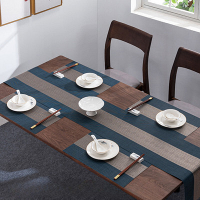 Bhaguji Rectangular Pack of 5 Table Placemat(Blue, PVC)