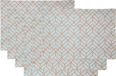 Home Colors Rectangular Pack of 6 Table Placemat(Peach, Cotton)