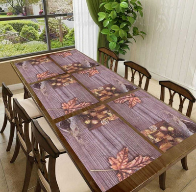 LOTUSKING Rectangular Pack of 6 Table Placemat(Grey, PVC)