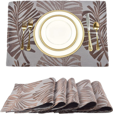 KUBER INDUSTRIES Rectangular Pack of 6 Table Placemat(White, Polyester)