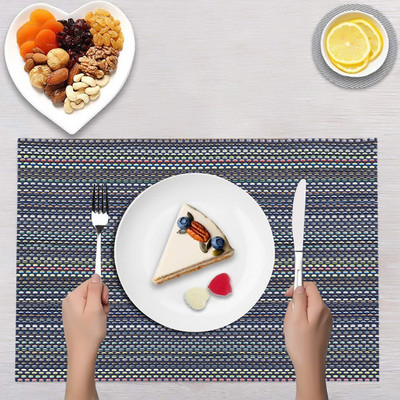 DPA Collection Rectangular Pack of 2 Table Placemat(Grey, PVC)