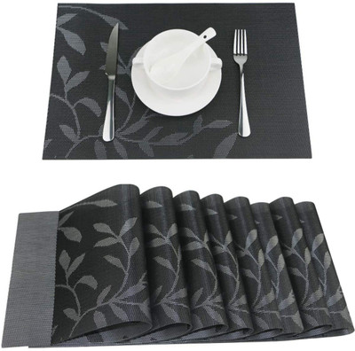 HomeHunt Rectangular Pack of 8 Table Placemat(Multicolor, PVC)