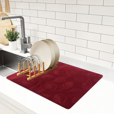 KUBER INDUSTRIES Rectangular Pack of 1 Table Placemat(Maroon, Microfibre)