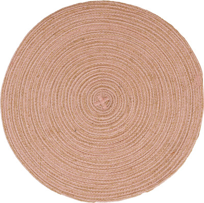 Sui Dhagga Round Pack of 4 Table Placemat(Peach, Polyester)