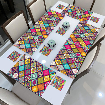 REVEXO Rectangular Pack of 6 Table Placemat(Brown, PVC)