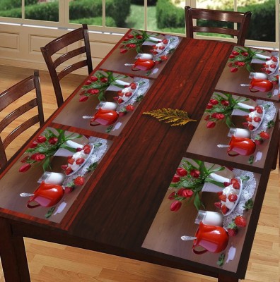 Flipkart SmartBuy Rectangular Pack of 6 Table Placemat(Red, Multicolor, PVC)