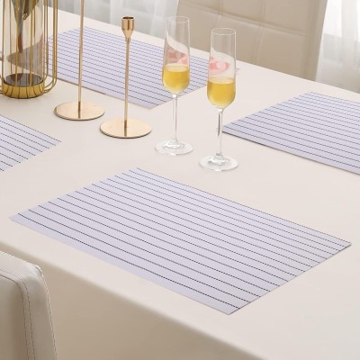 HomeCloud Rectangular Pack of 4 Table Placemat(Green, PVC)