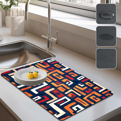 ZUVILIKA Rectangular Pack of 1 Table Placemat(Red, Rubber)
