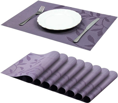 Dobzla Rectangular Pack of 4 Table Placemat(Purple, PVC)