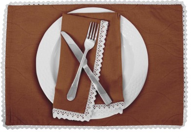 Vargottam Rectangular Pack of 6 Table Placemat(Brown, Cotton)