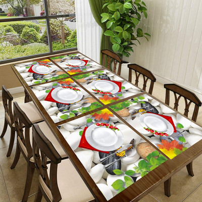 REVEXO Rectangular Pack of 6 Table Placemat(White, PVC)