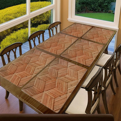 REVEXO Rectangular Pack of 6 Table Placemat(Beige, Peach, PVC)