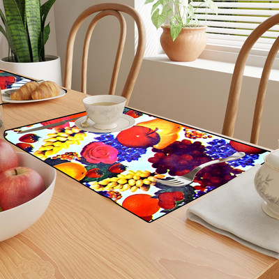 shrinitya Rectangular Pack of 6 Table Placemat(Multicolor, Polyester)