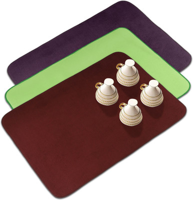 KUBER INDUSTRIES Rectangular Pack of 3 Table Placemat(Multicolor, Microfibre)