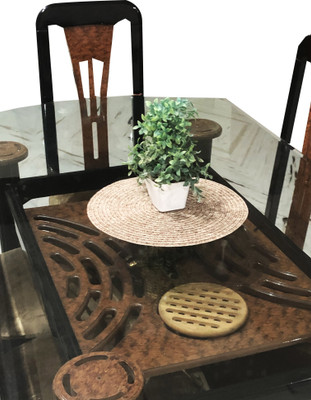 DELHI PVC CORP Round Pack of 1 Table Placemat(Beige, PVC)