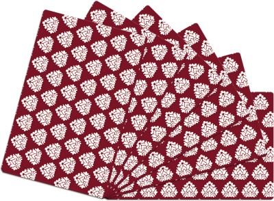 KUBER INDUSTRIES Rectangular Pack of 6 Table Placemat(Maroon, PVC)