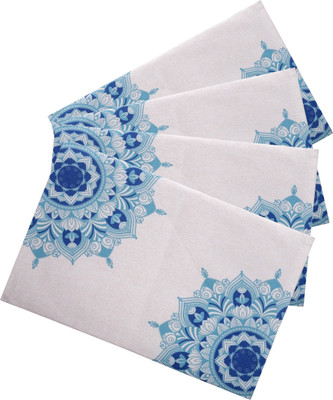 HOME9INE Rectangular Pack of 6 Table Placemat(Blue, Polyester, Jute)