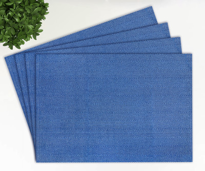 OASIS Rectangular Pack of 4 Table Placemat(Blue, Cotton)