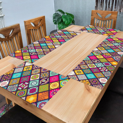 SANRAKSSHAN Rectangular Pack of 6 Table Placemat(Multicolor, Lavender, PVC)