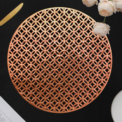 Dakshya Industries Round Pack of 2 Table Placemat(Brown, PVC)